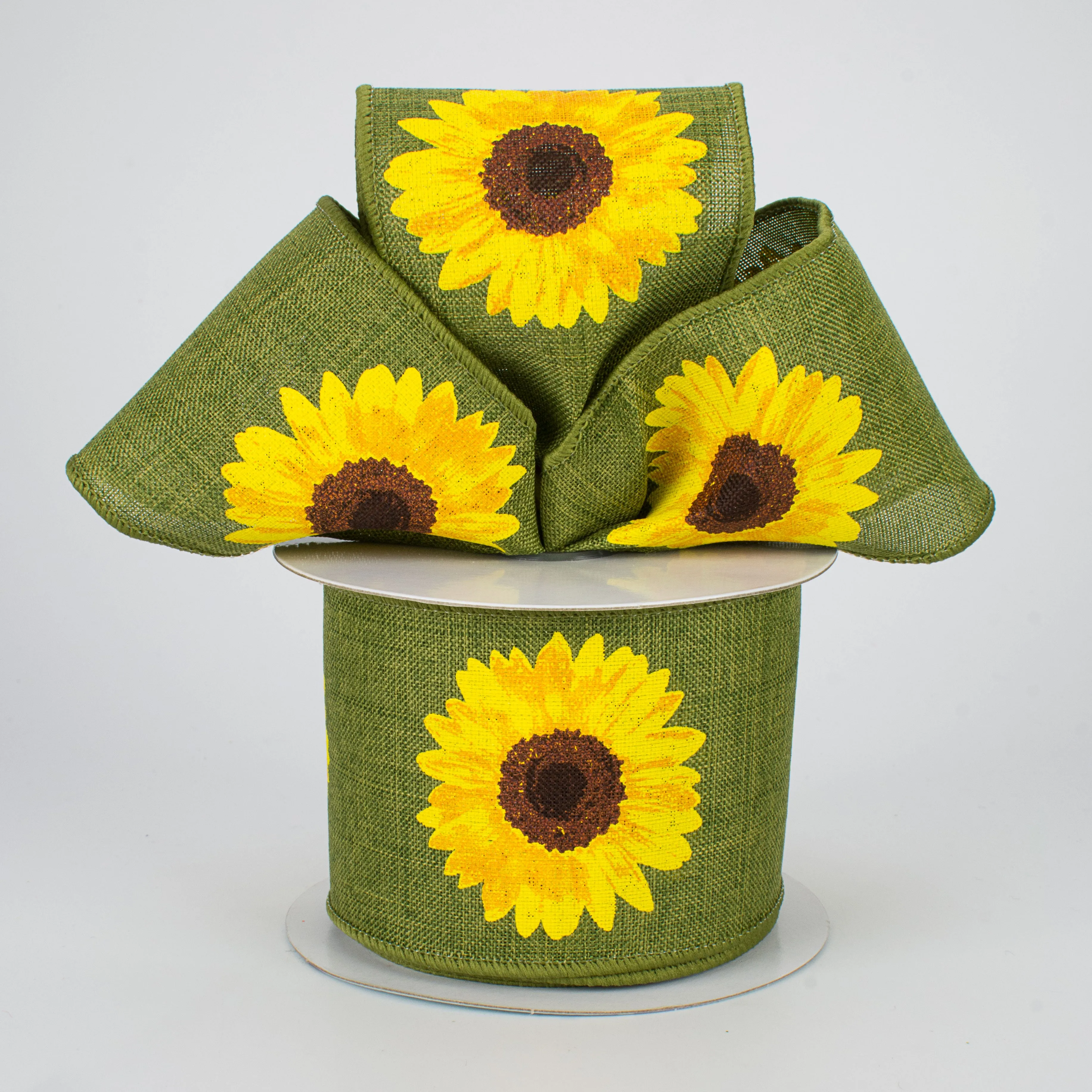 2.5" Bold Sunflower Ribbon: Moss (10 Yards)