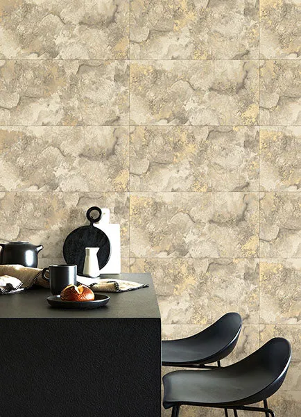 Aria Neutral Marbled Tile Wallpaper from Fusion Advantage Collection