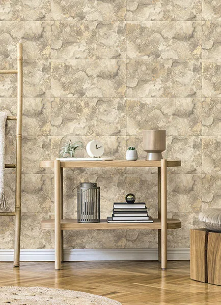 Aria Neutral Marbled Tile Wallpaper from Fusion Advantage Collection
