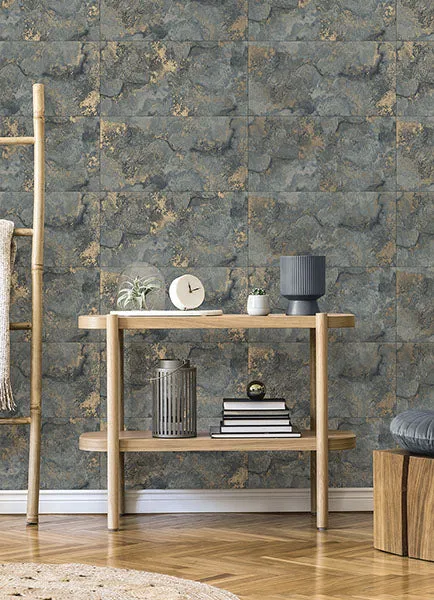 Aria Slate Marbled Tile Wallpaper from Fusion Advantage Collection