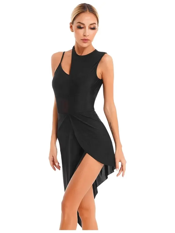 Asymmetrical Mesh Panel Dance Dress | 162