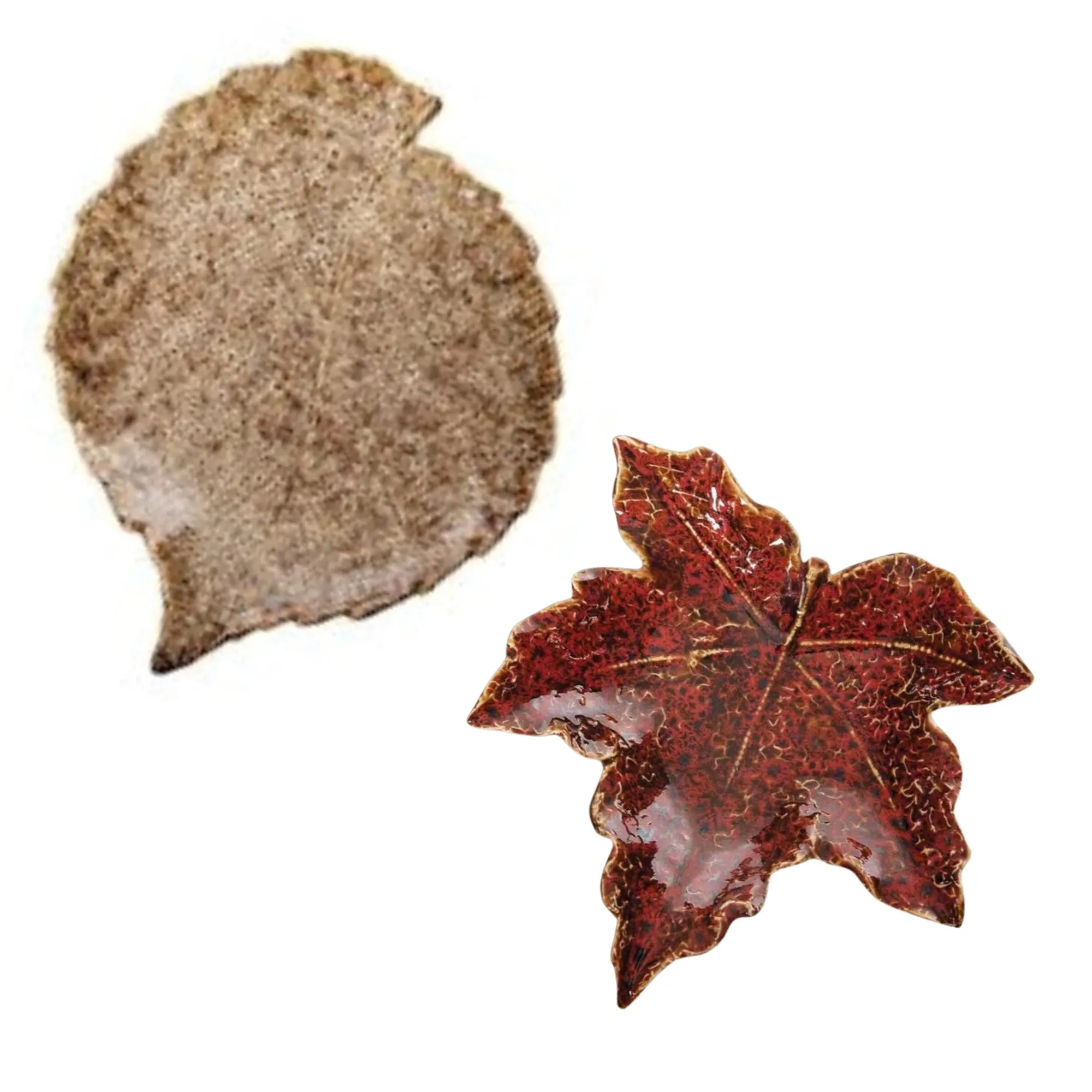 Autumn Red Leaf Plate - Stoneware