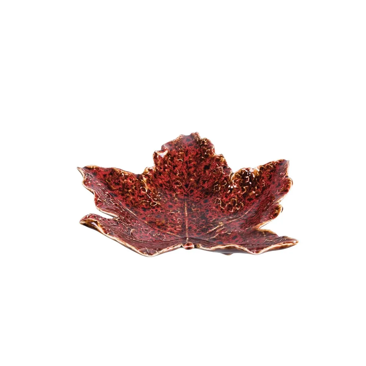 Autumn Red Leaf Plate - Stoneware
