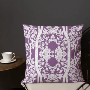 Aviary Purple - Royal Thai Decorative Bird Pattern Pillow