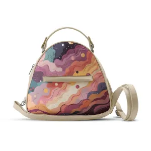 Beige Mini Voyage Backpack Wavy Sky
