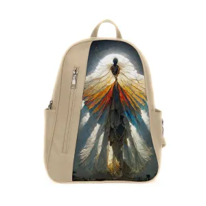 Beige Mixed Backpack African Angel Art