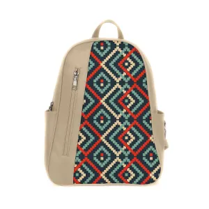 Beige Mixed Backpack Scandinavian