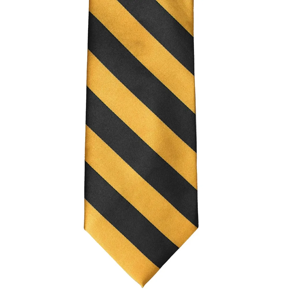 Black and Gold Bar Striped Tie
