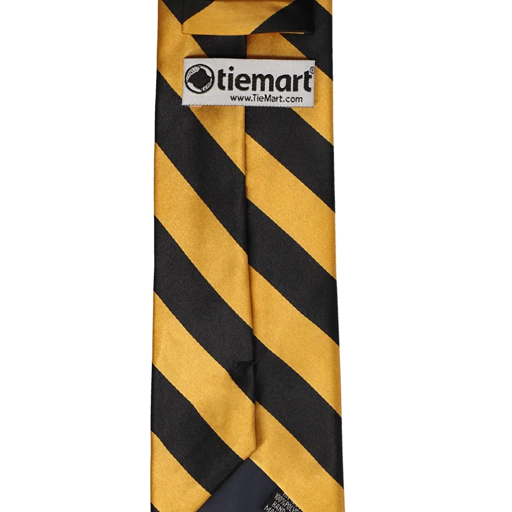 Black and Gold Bar Striped Tie