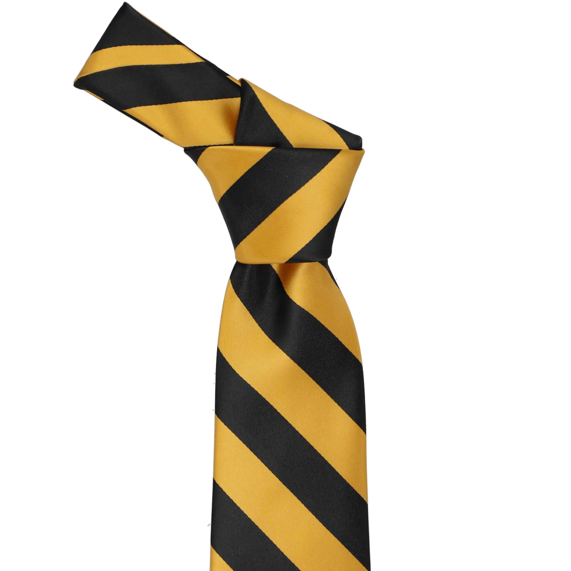 Black and Gold Bar Striped Tie