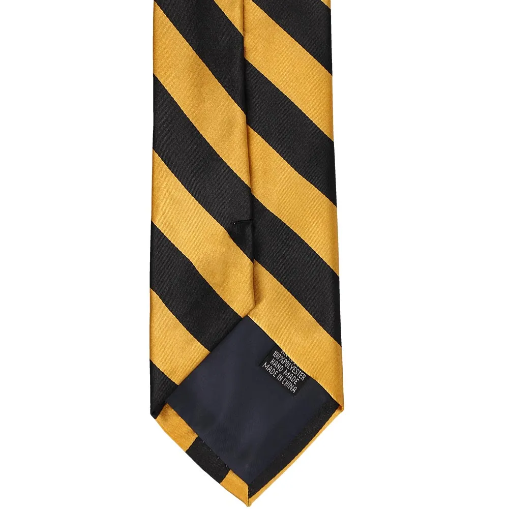 Black and Gold Bar Striped Tie