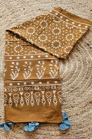 Brown HandBlock Printed Stole for Women