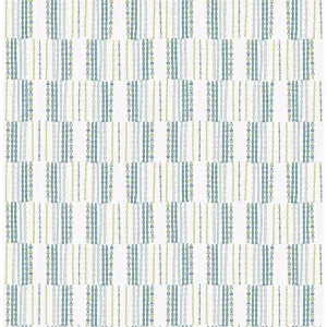 Burgen Geometric Linen Wallpaper in Teal from the Bluebell Collection