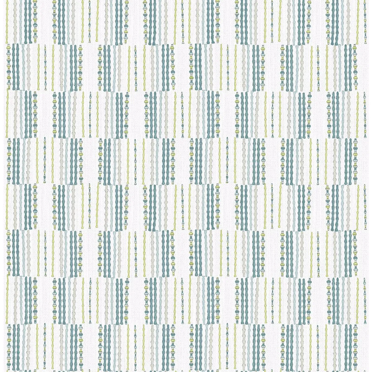 Burgen Geometric Linen Wallpaper in Teal from the Bluebell Collection