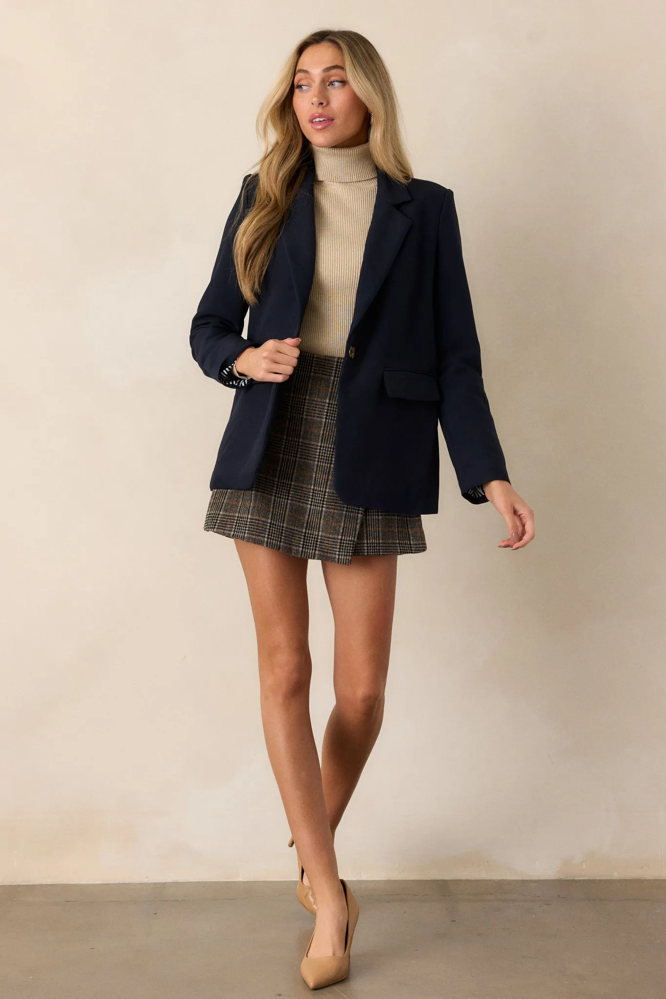 Captured Moments Brown Plaid Mini Skort