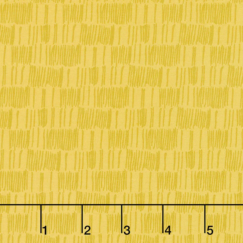 Century Rainbow - Hatched Stripe Sulfur Yardage