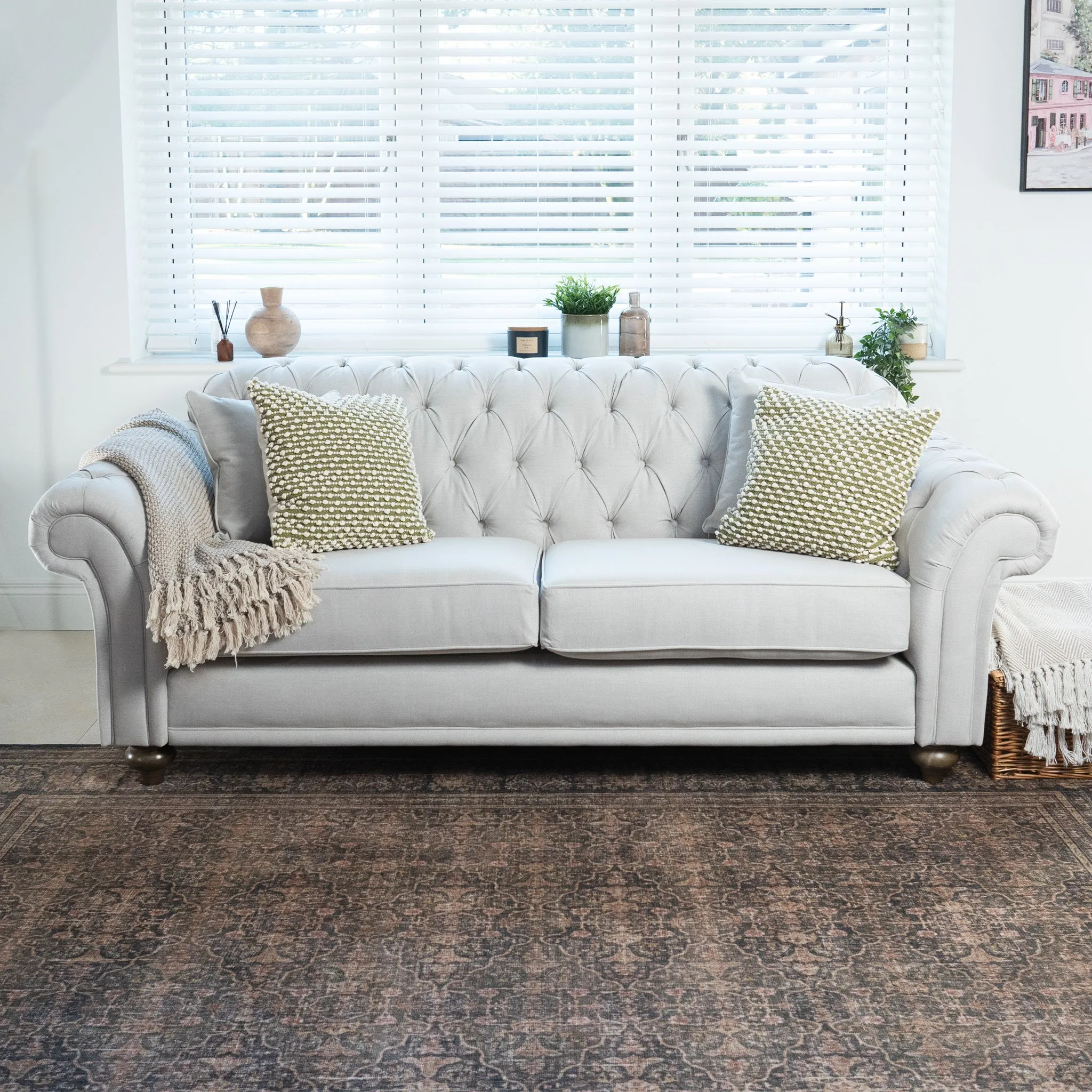 Chesterfield 3 Seat Sofa in Warm Grey