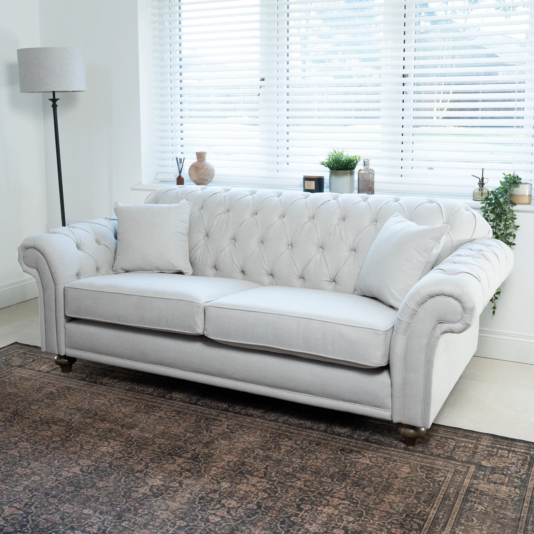 Chesterfield 3 Seat Sofa in Warm Grey