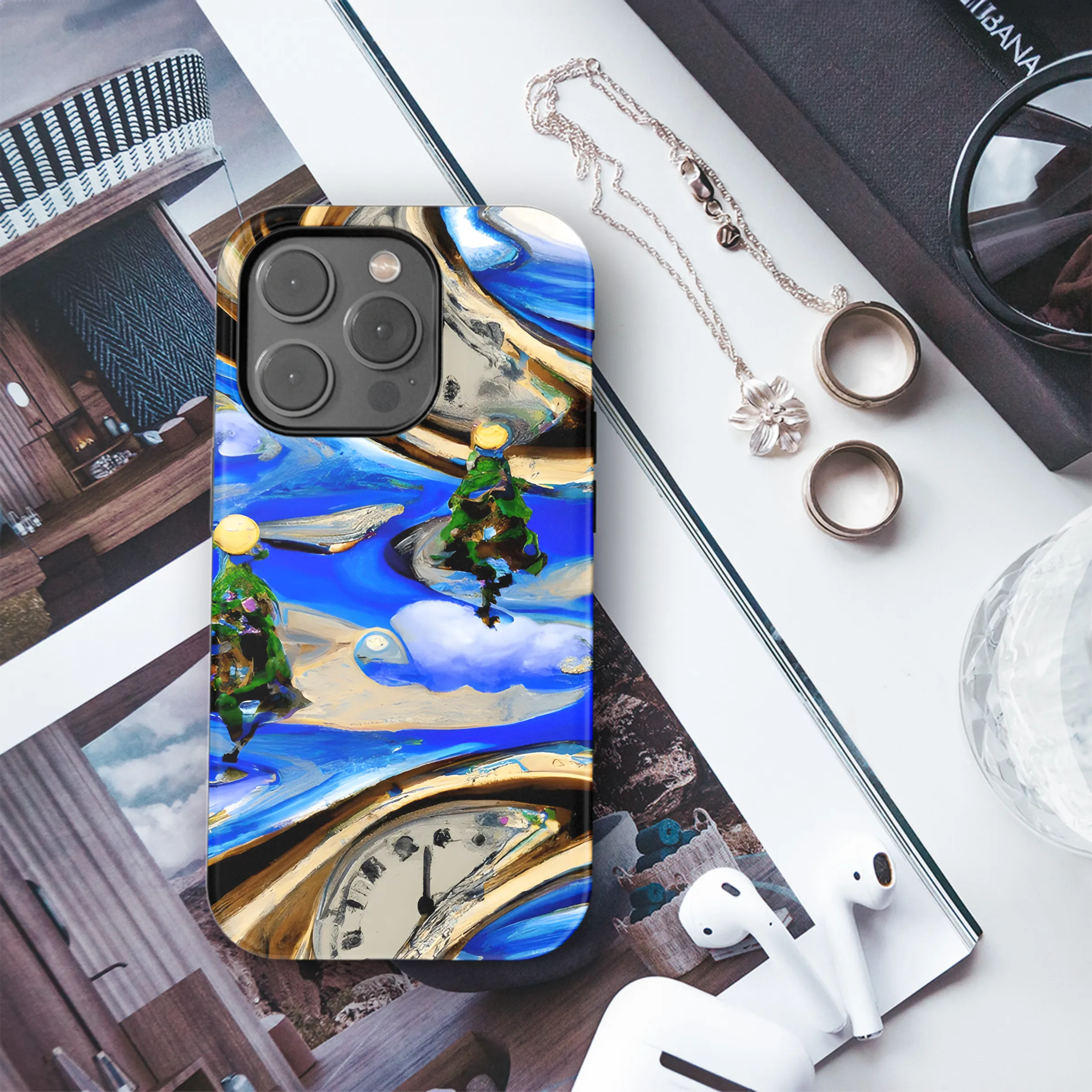 Christmas Surrealism Phone Case iPhone Samsung Cover Pixel 3378