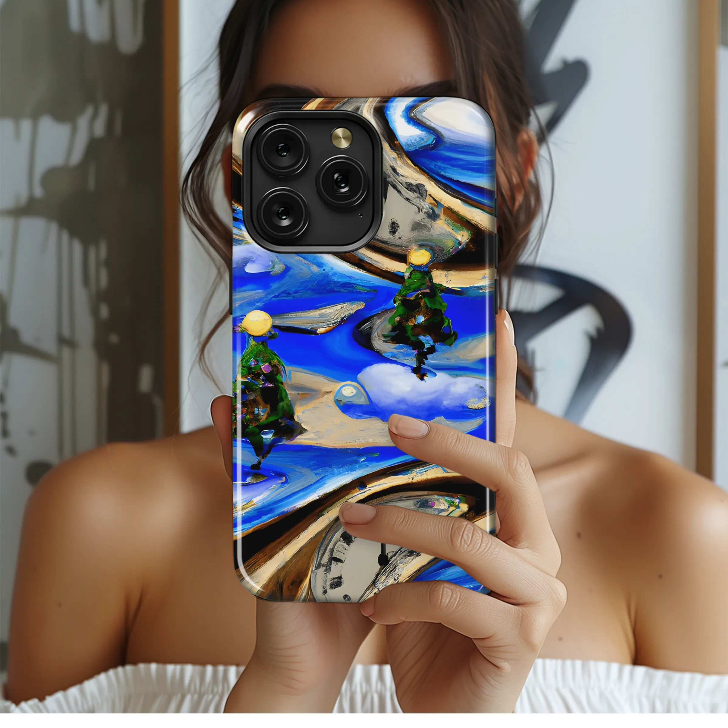 Christmas Surrealism Phone Case iPhone Samsung Cover Pixel 3378