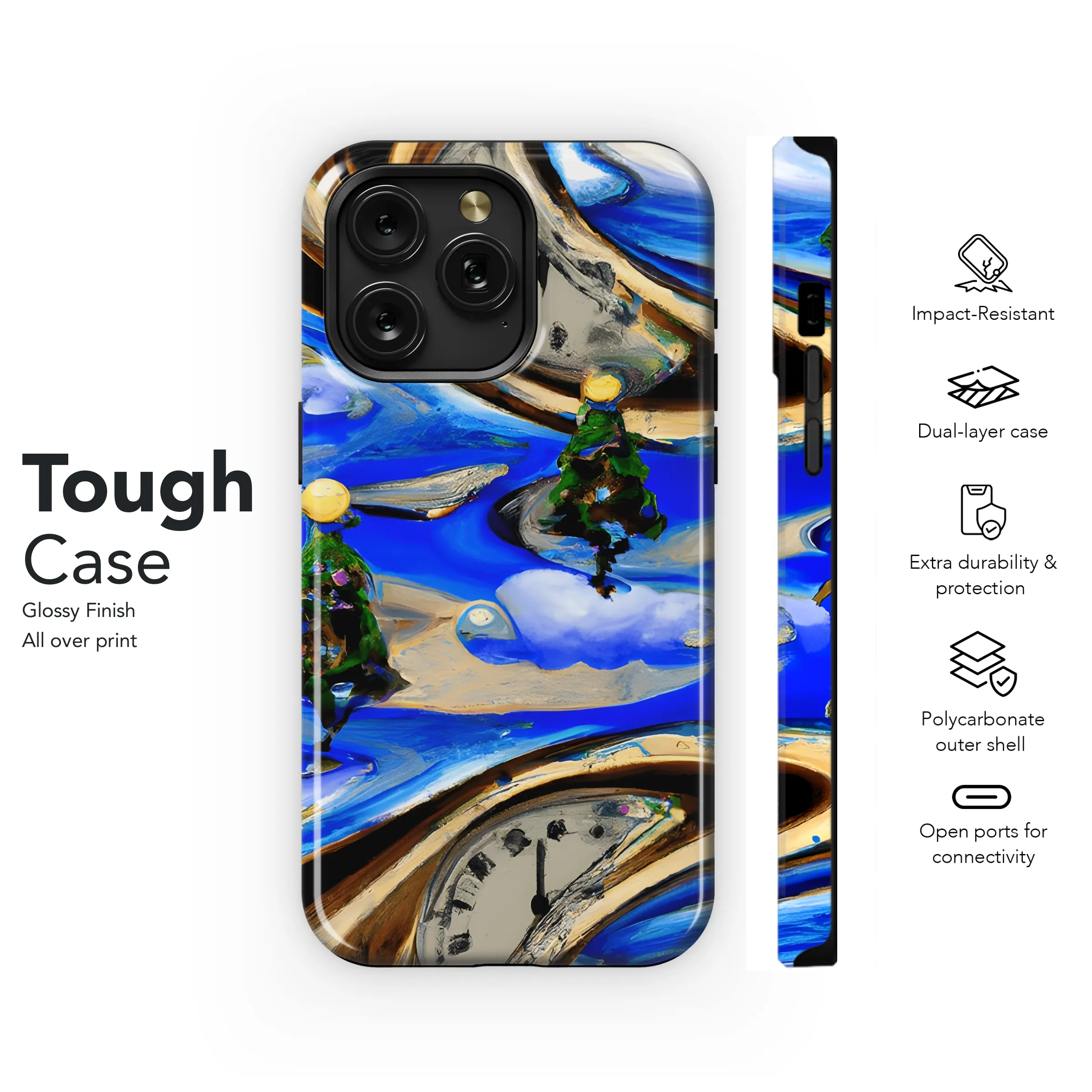 Christmas Surrealism Phone Case iPhone Samsung Cover Pixel 3378