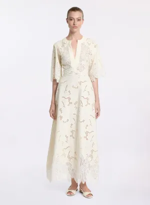 Cotton Embroidered Midi Dress