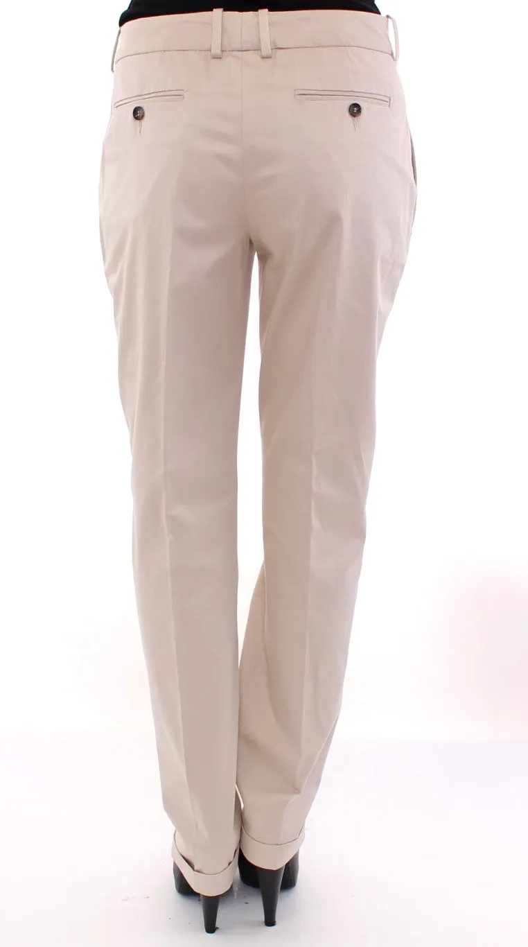 Dolce & Gabbana Elegant Beige Regular Fit Cotton Pants