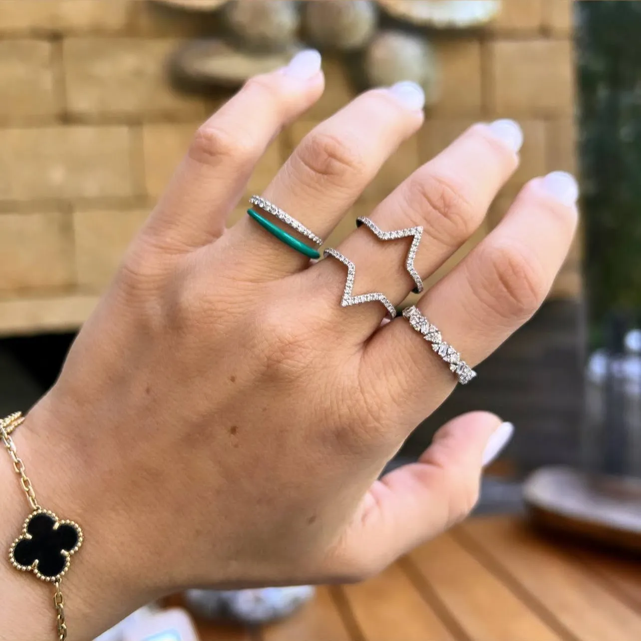 Double V Open Diamond Ring