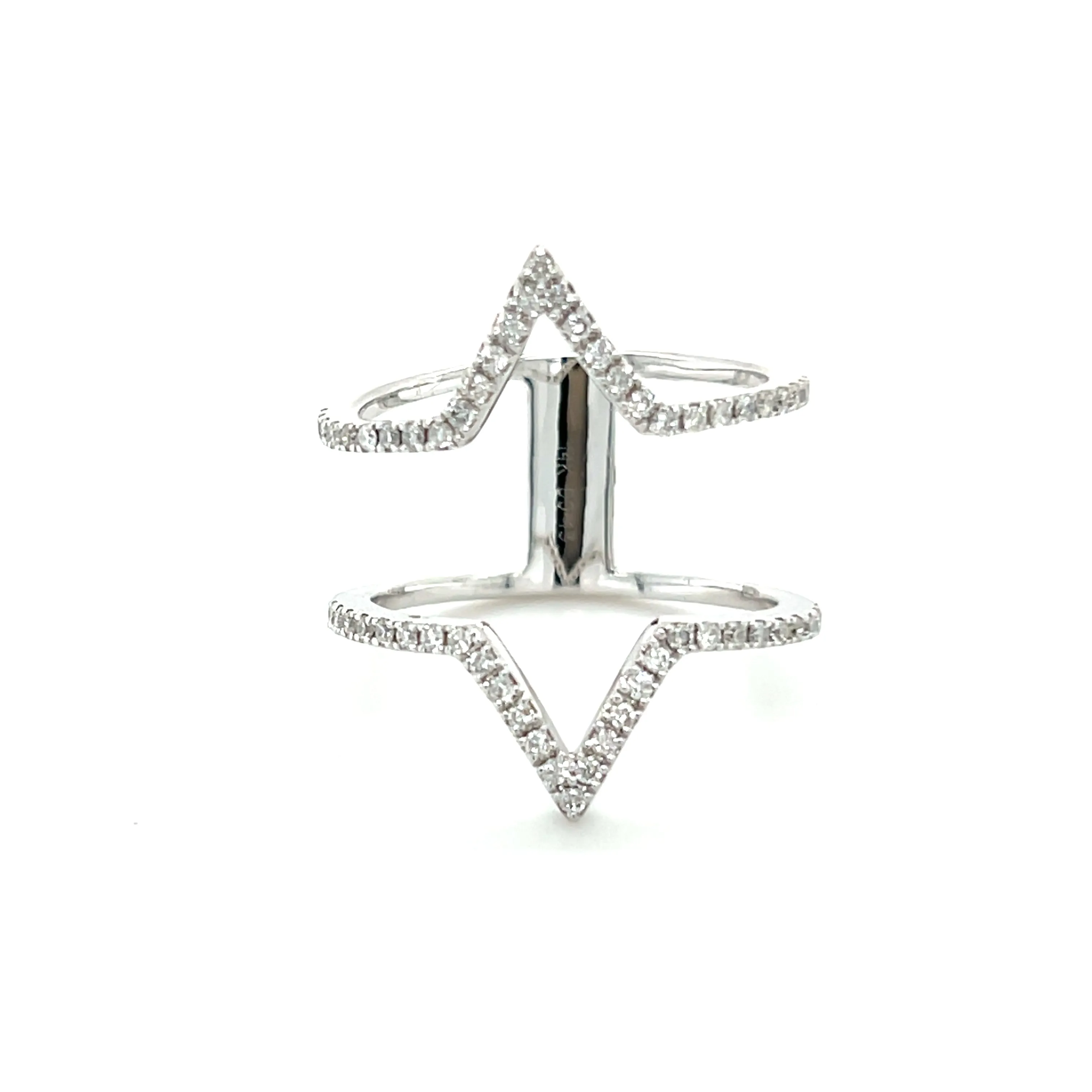 Double V Open Diamond Ring