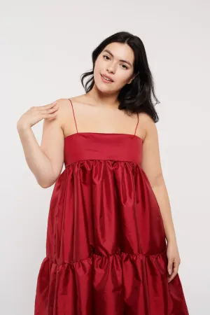 East Village Dress Red Taffeta by Madeline Marie