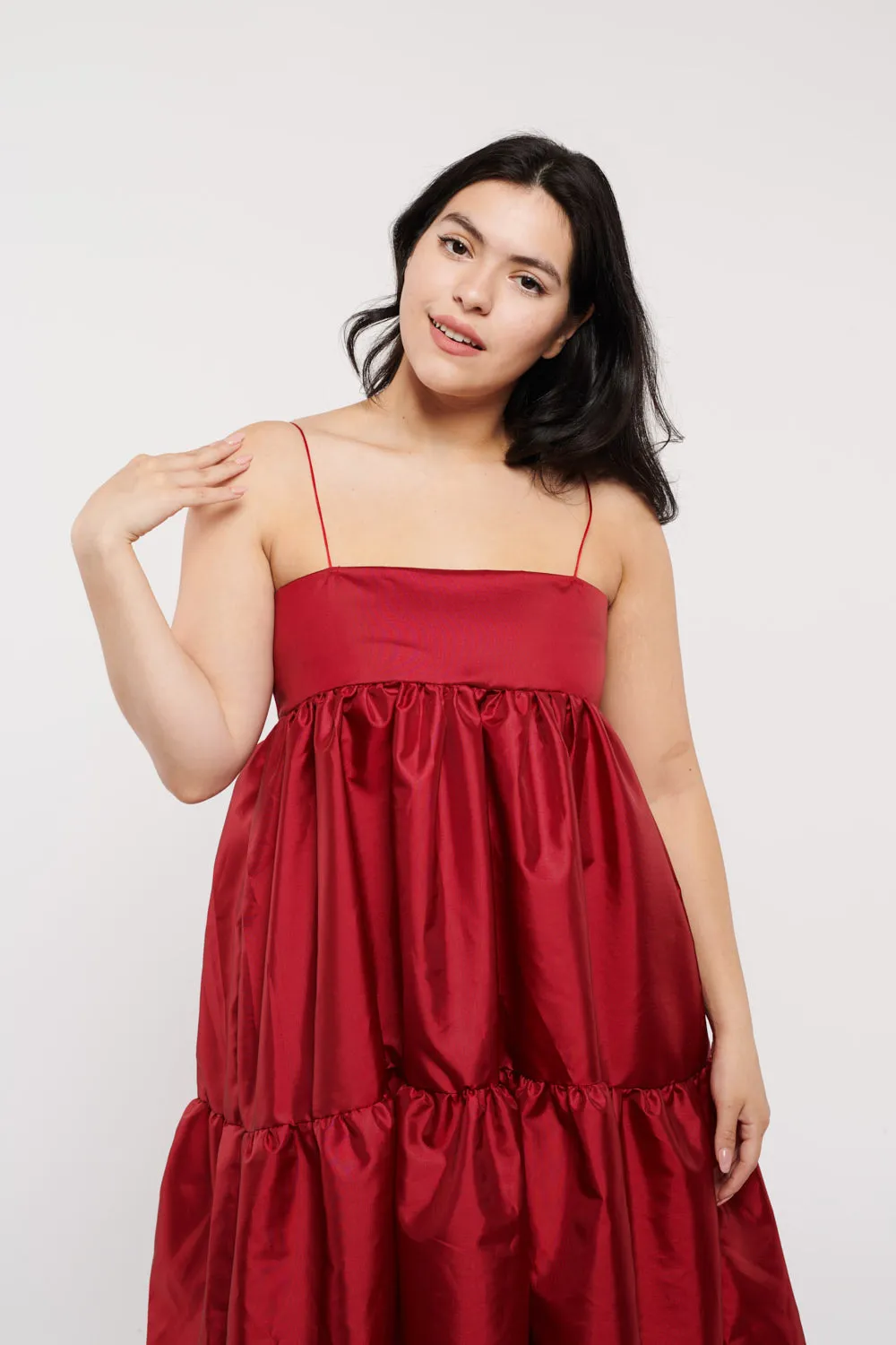 East Village Dress Red Taffeta by Madeline Marie