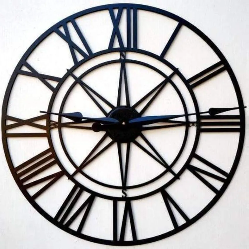 Elegance and Style Compass Metal Wall Clock