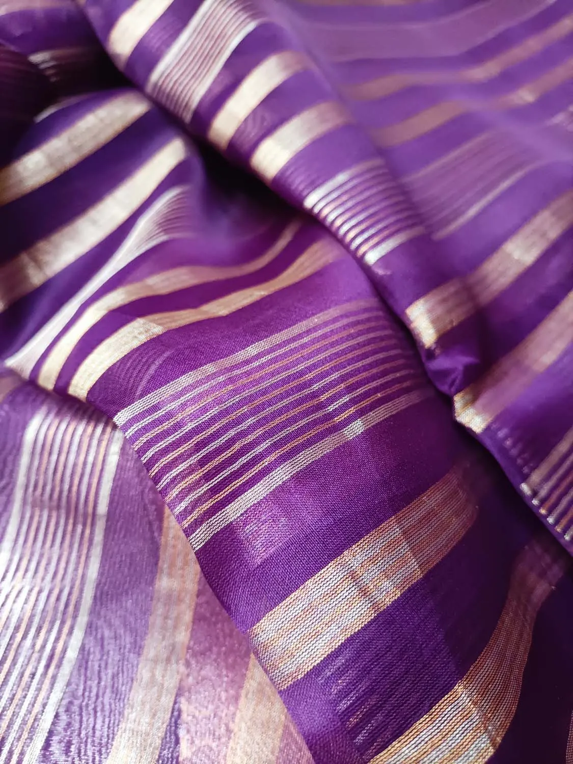Exquisite Purple Banarasi Organza Saree