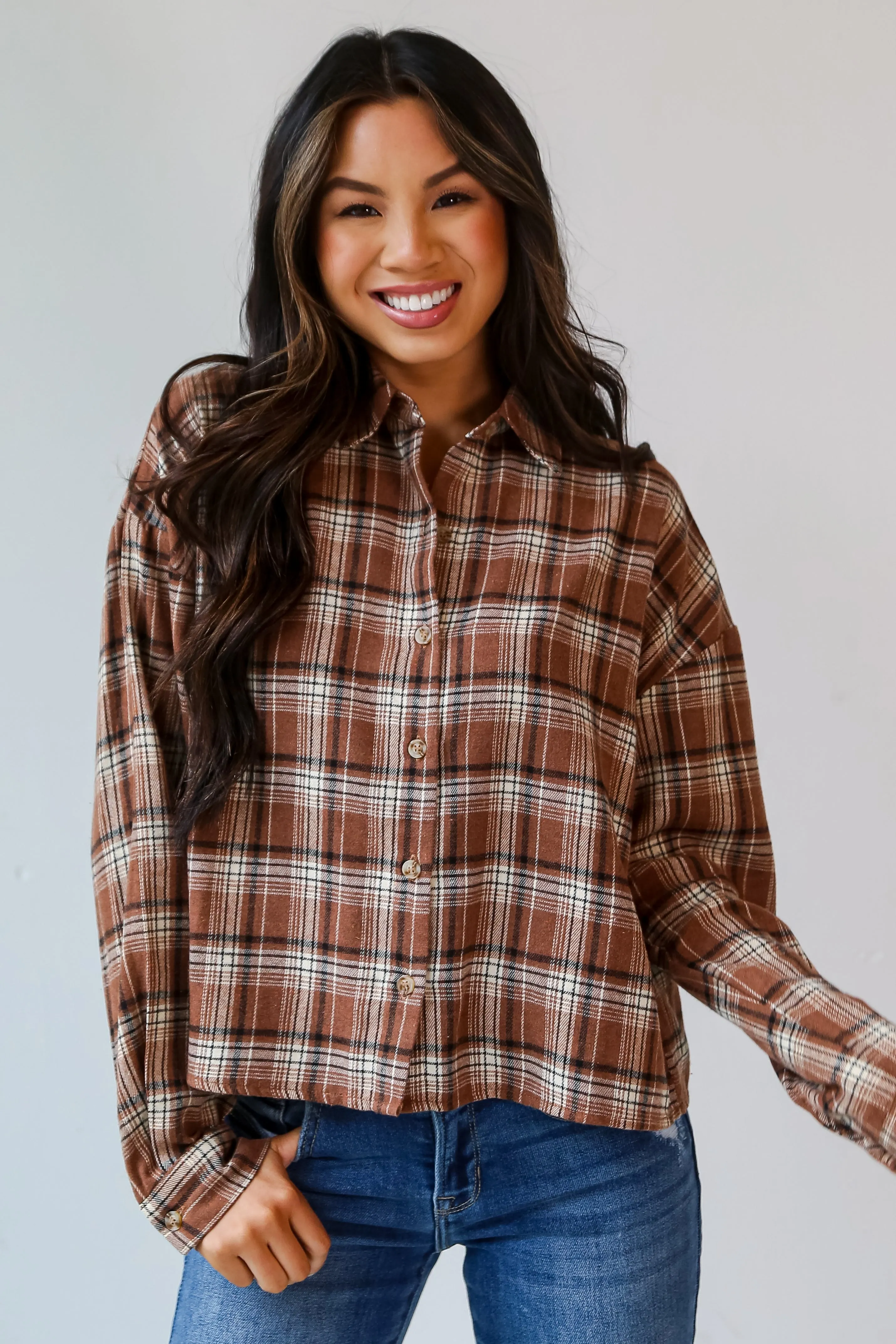 FINAL SALE - Heard About Us Brown Plaid Flannel