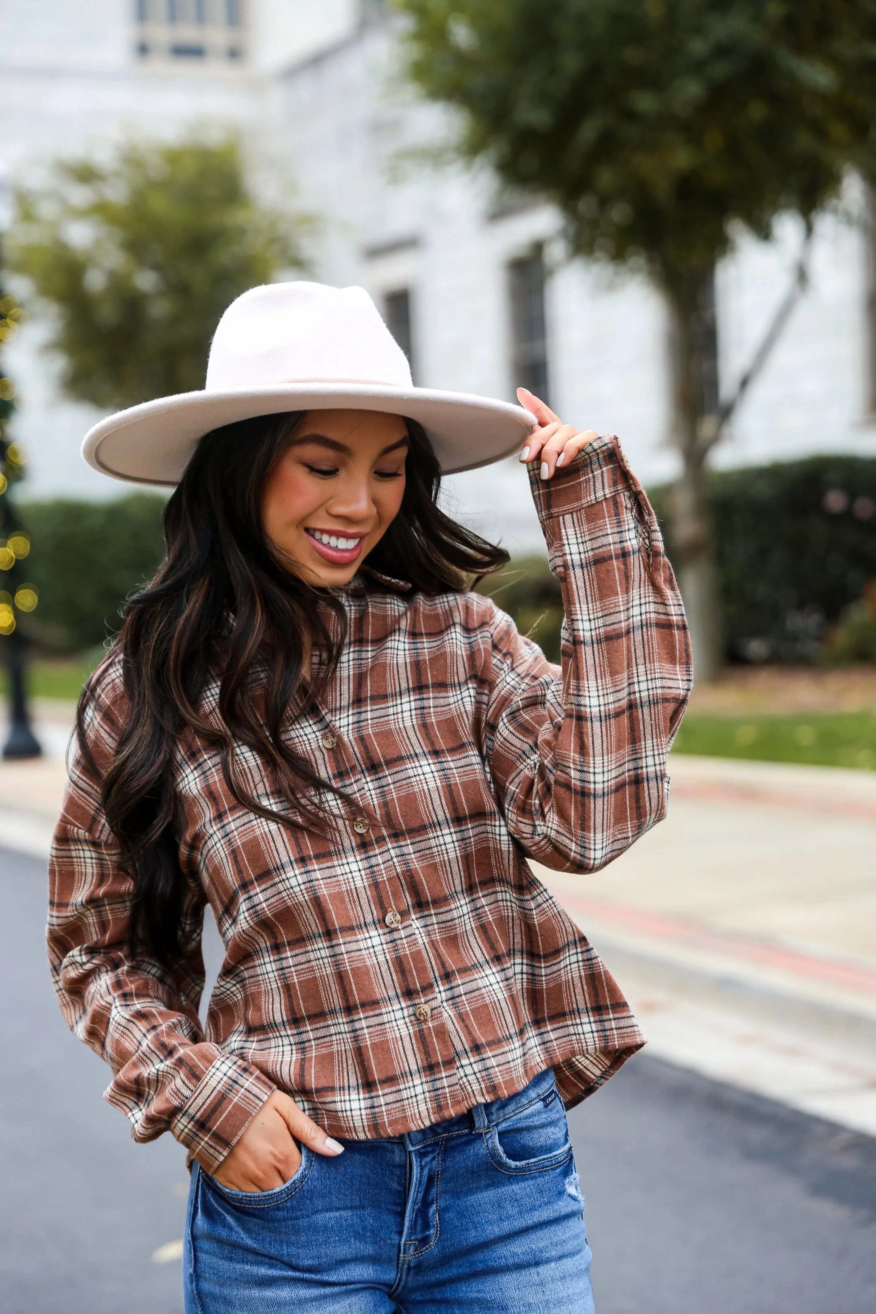 FINAL SALE - Heard About Us Brown Plaid Flannel