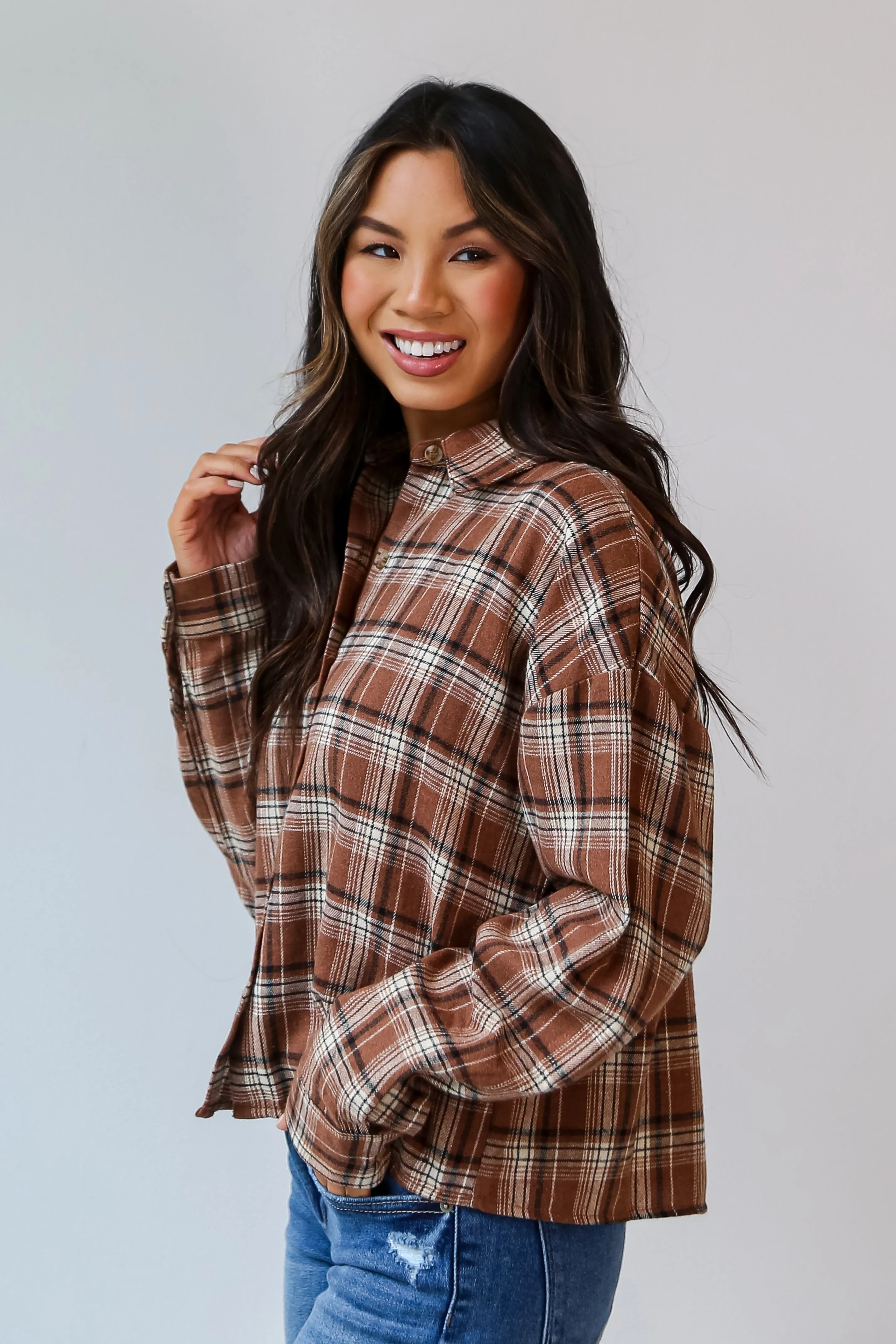 FINAL SALE - Heard About Us Brown Plaid Flannel