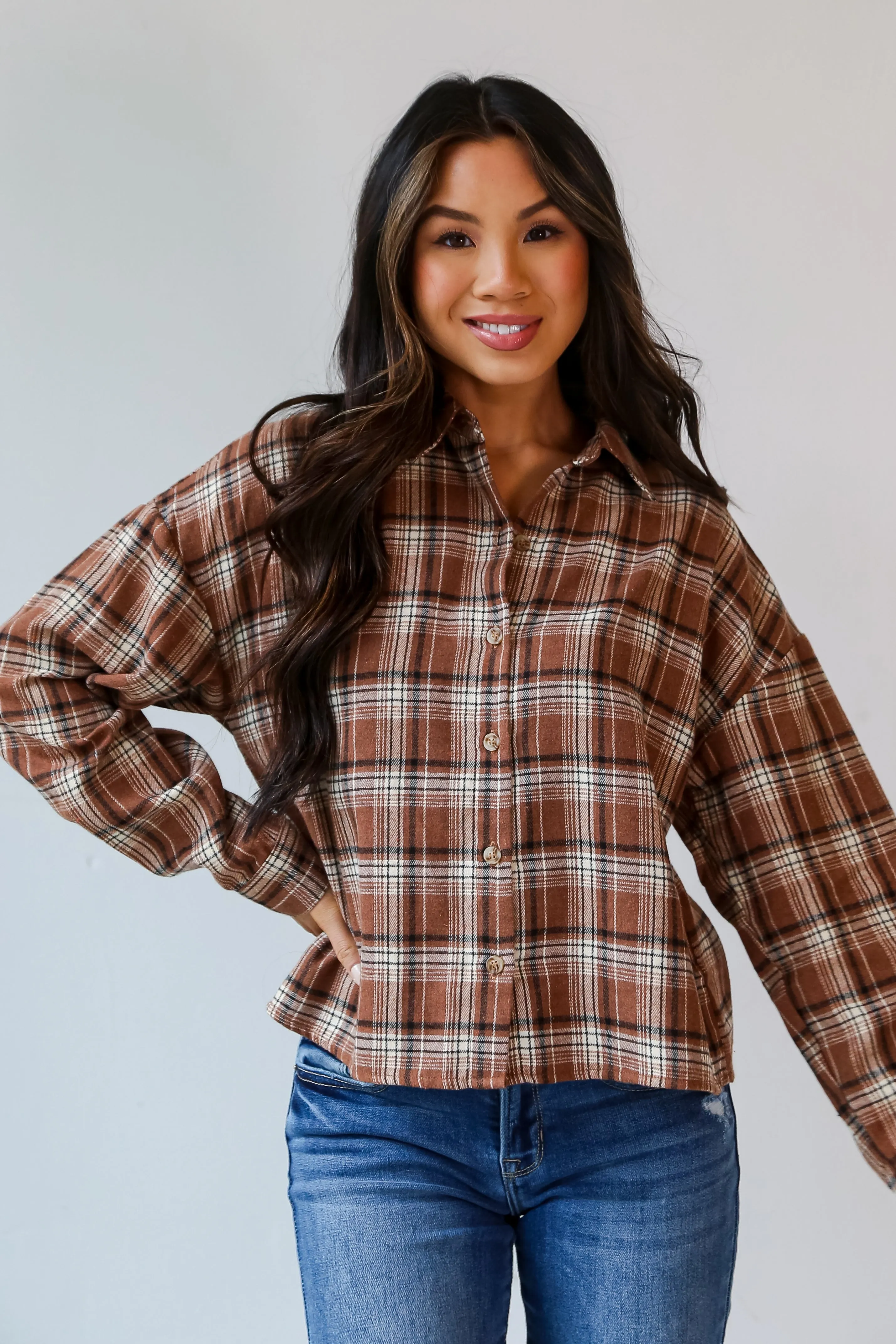 FINAL SALE - Heard About Us Brown Plaid Flannel