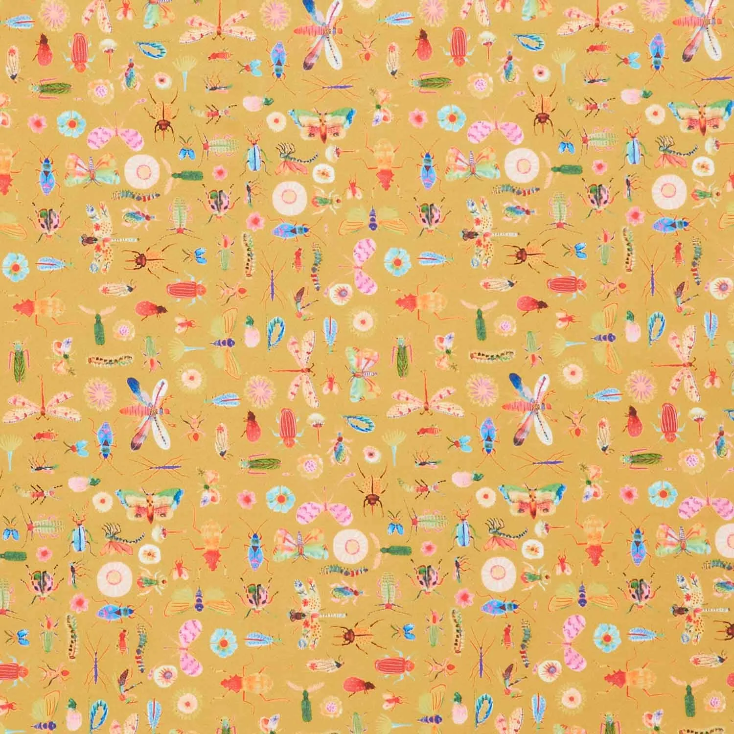 Flora and Fun - Insects Mustard Yardage
