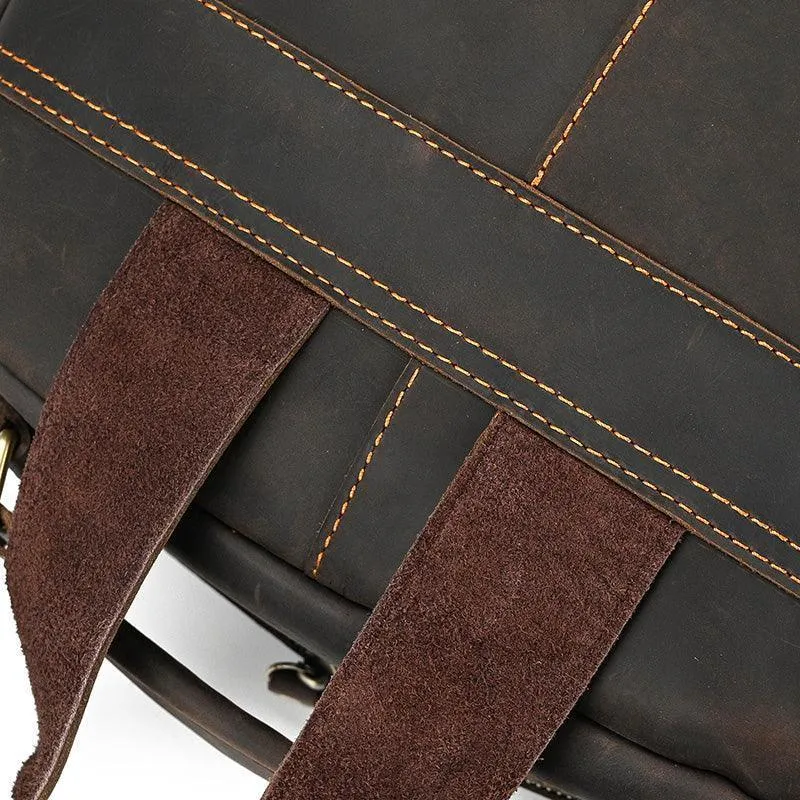 Genuine Leather Laptop Backpack Daypack Modern Design
