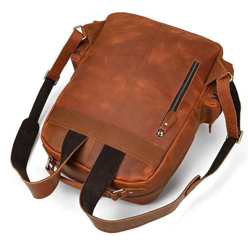 Genuine Leather Laptop Backpack Daypack Modern Design