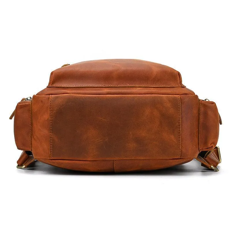 Genuine Leather Laptop Backpack Daypack Modern Design