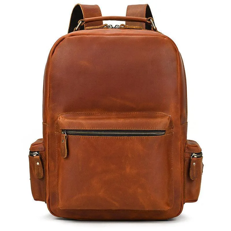 Genuine Leather Laptop Backpack Daypack Modern Design