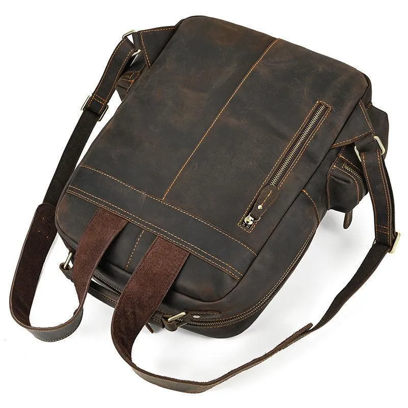 Genuine Leather Laptop Backpack Daypack Modern Design
