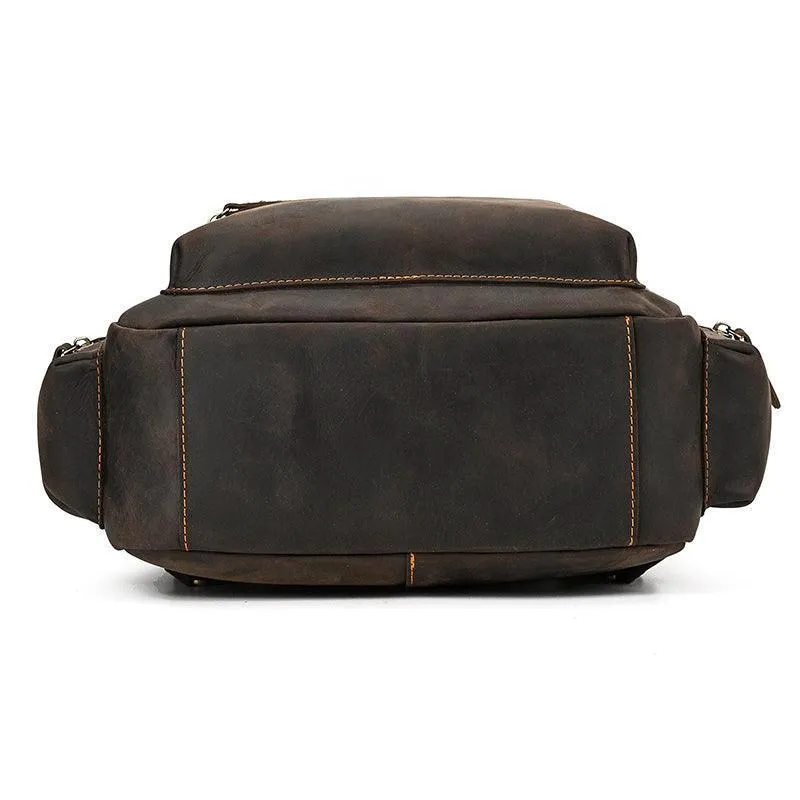 Genuine Leather Laptop Backpack Daypack Modern Design