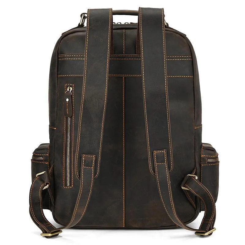 Genuine Leather Laptop Backpack Daypack Modern Design