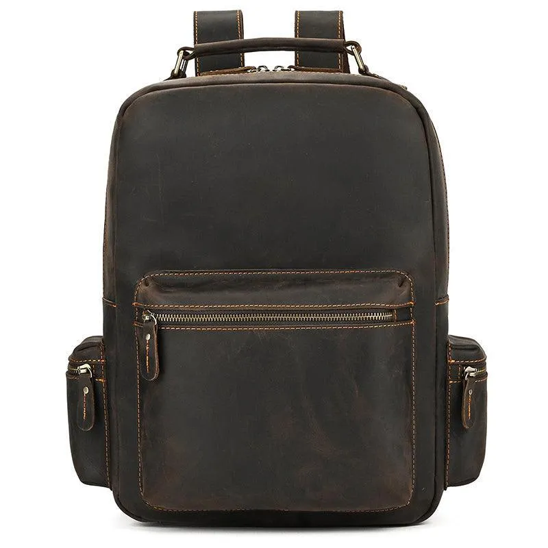 Genuine Leather Laptop Backpack Daypack Modern Design