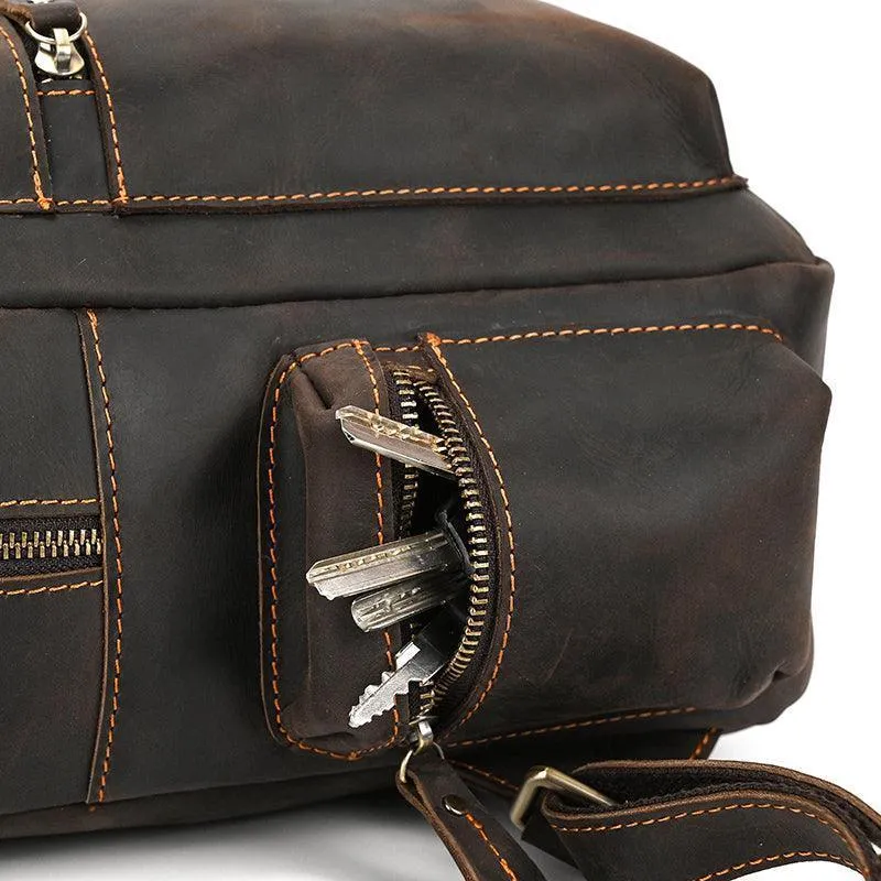 Genuine Leather Laptop Backpack Daypack Modern Design
