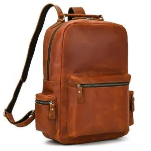 Genuine Leather Laptop Backpack Daypack Modern Design