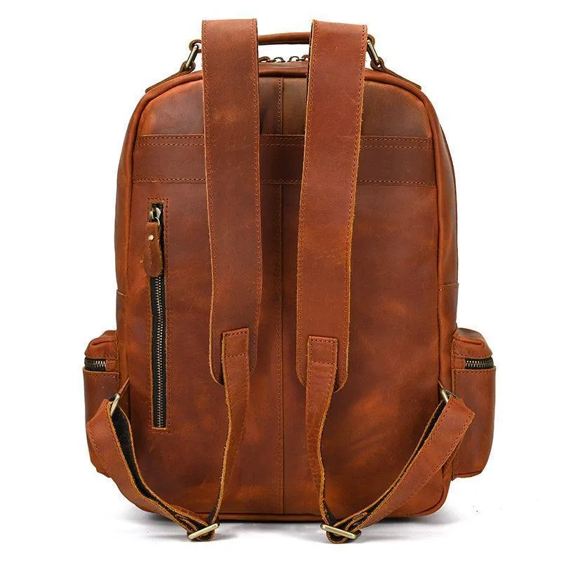 Genuine Leather Laptop Backpack Daypack Modern Design