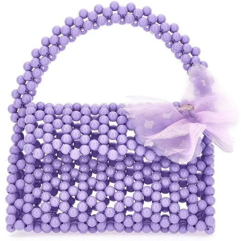 Girls Purple Bead Bag